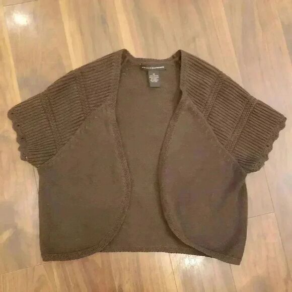 Grace Elements Women's Brown Cotton Shrug Sweater - Picture 2 of 9